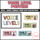 Voice Level Posters | Retro & Bright Rainbow Theme | Class