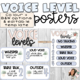 Voice Level Posters and Chart | EDITABLE Signs Soft Boho C
