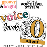 Voice Level Posters for Classroom Management - Bright Retro Decor