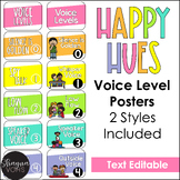 Voice Level Posters - Bright Rainbow Voice Level Chart - H