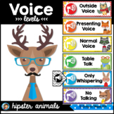 Voice Levels Chart Hipster Animals Classroom Decor