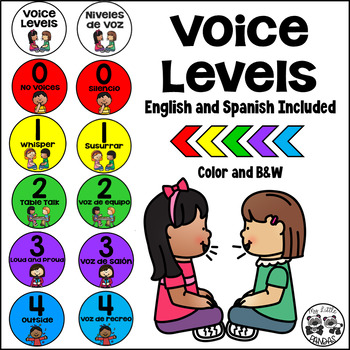 Preview of Voice Levels Chart for Primary Students *English and Spanish*