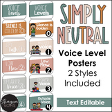 Voice Level Posters - Neutral Voice Level Chart - Boho