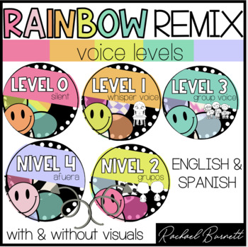 Preview of Voice Levels // Rainbow Remix 90's retro classroom decor