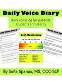Voice Therapy Daily Log. Diary for Voice Therapy, motor sp