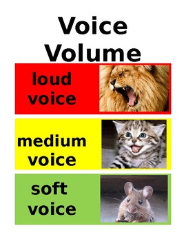 Preview of Voice Volume Chart-Preschool