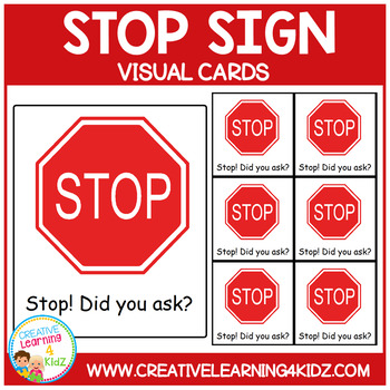 stop sign cards by creative learning 4 kidz teachers pay teachers