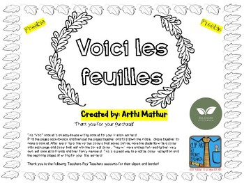 Preview of Voici les feuilles