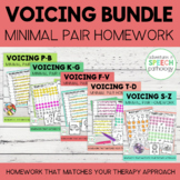 Voicing Minimal Pairs Homework | Speech Therapy – BUNDLE