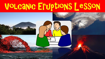 Preview of Volcanic Eruptions No Prep Lesson with Power Point, Worksheet and Vocabulary