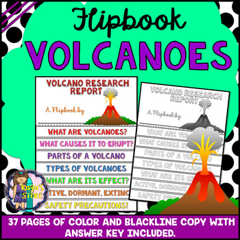 Preview of Volcanic Eruptions Research Flipbook (Volcanoes Report Flip book)