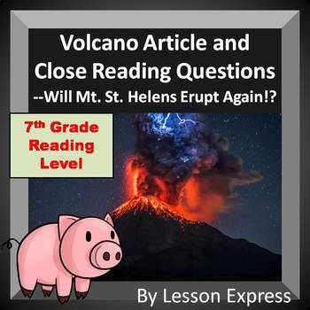 Preview of Volcano Article and Close Reading Questions -- Will Mt. St. Helens Erupt Again?
