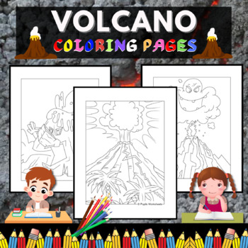 Preview of Volcano Coloring Pages I Natural Disasters Coloring Pages - Printable Sheets
