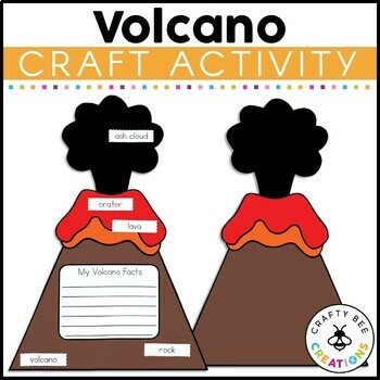 Preview of Volcano Craft Natural Disaster Research Project Landforms 2nd 4th Grade Activity