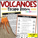 Volcano Escape Room Natural Disasters Worksheet