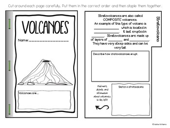 Volcano Flip Book to Learn Types of Volcanoes by Addie Williams | TpT