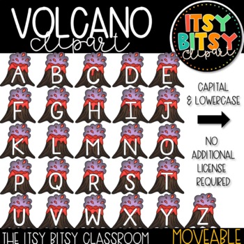 Preview of Volcano Letter Tile Clipart Dinosaur Clipart Volcano Clipart Itsy Bitsy Clipart