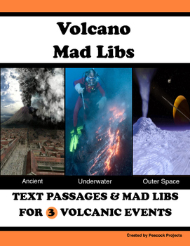 Preview of Volcano Mad Libs  - Text Passages and Activites
