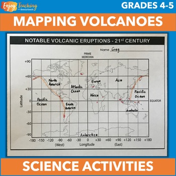 Preview of Volcano Mapping Latitude and Longitude Activity - Ring of Fire - NGSS 4-ESS2-2