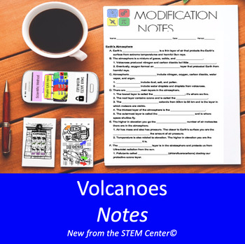 Preview of Volcano NOTES for 504 & IEP's