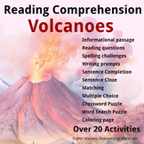 Volcano Reading Comprehension writing sentences puzzles pr