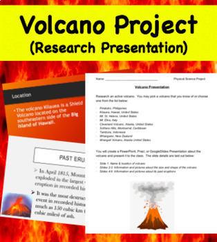 volcano research project 4th grade