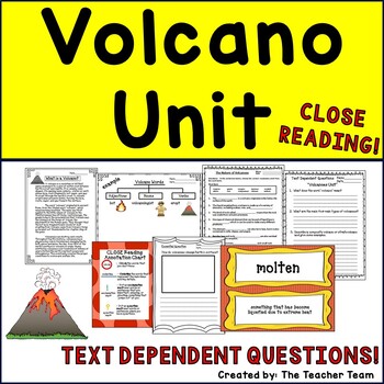 Volcanoes Unit | Reading Comprehension Passages and Questions | TPT