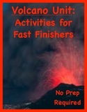 Volcano Unit Menu: 20 Activities for Fast Finishers (With 