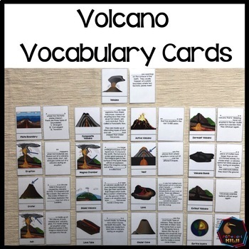 Preview of Volcano Vocabulary cards