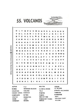 volcano word search or volcano wordsearch tpt