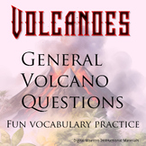 Volcano general questions covering 20 words and definitions