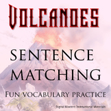 Volcano vocabulary and sentence matching covering 20 words