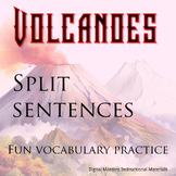 Volcano vocabulary split sentences covering 20 words
