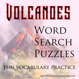 Volcano vocabulary word search puzzles covering 20 words a