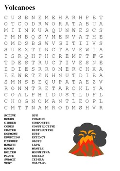 volcano word search by steven s social studies tpt