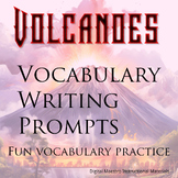 Volcano writing prompts covering 20 words