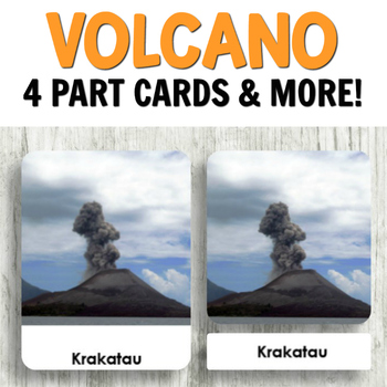 Preview of Volcanoes 4-Part Cards for Science Centers or Montessori Activities