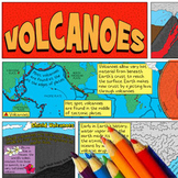 Volcanoes Coloring Page and Crossword Puzzle