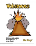 Volcanoes - Crossword puzzle, word search & KWL chart