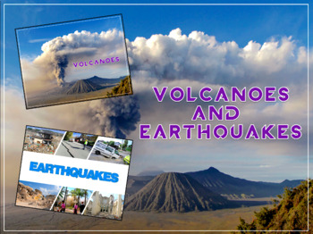 Preview of Volcanoes & Earthquakes - planning + topic title & vocabulary pages
