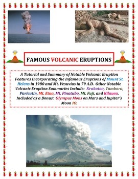 Preview of Volcanoes:  Famous Eruptions (Vesuvius and Pompeii FEATURED!)  The LARGE Version