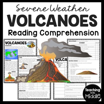 Volcanoes Informational Reading Comprehension Worksheet Severe Weather