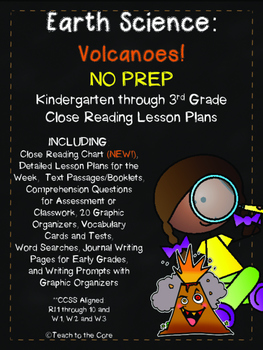 Preview of Volcanoes K-3rd Grade NO PREP Close Reading Lesson Plans and More!