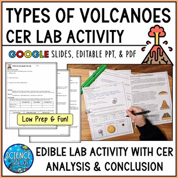 Preview of Volcanoes Lab - Types of Volcanoes Edible CER Lab - Low Prep and Fun!