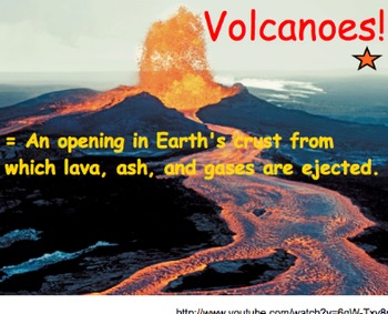 Preview of Volcanoes - Lesson Presentation, Videos, Demonstration / Lab Experiment
