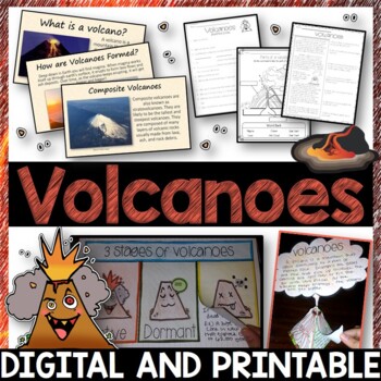 Preview of Volcanoes Complete Pack - Printables, Editable PowerPoint, Interactive Notebooks