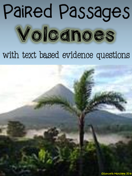 Preview of Volcanoes Paired Passages with Text Based Evidence Questions