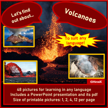 Preview of Volcanoes Picture cards Exploring Description Discussion