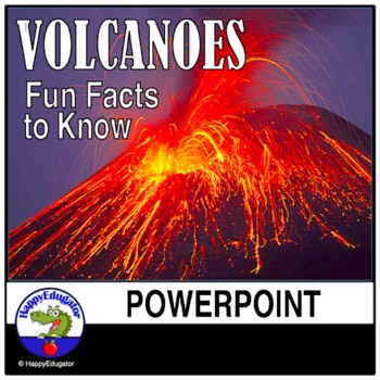 Preview of Volcanoes PowerPoint - All About Volcanos Writing Activity and Easel Assessment