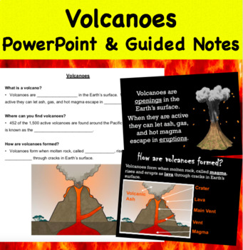 Preview of Volcanoes - PowerPoint & Guided Notes